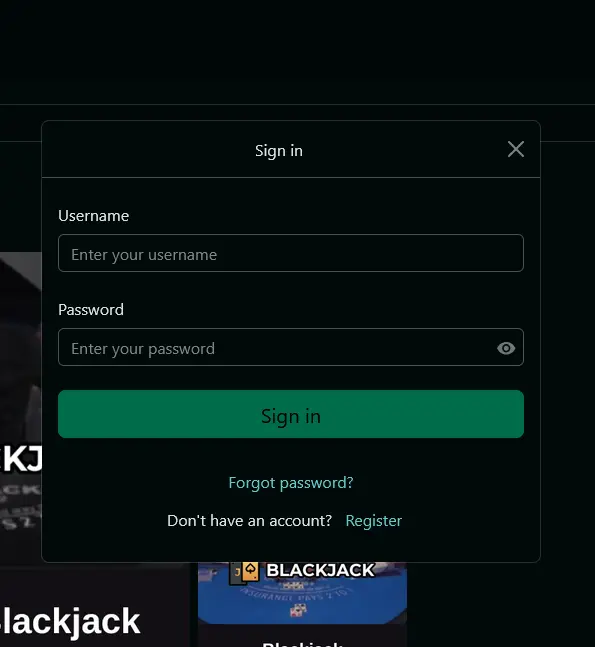 TrueFortune sign-in form with username and password fields